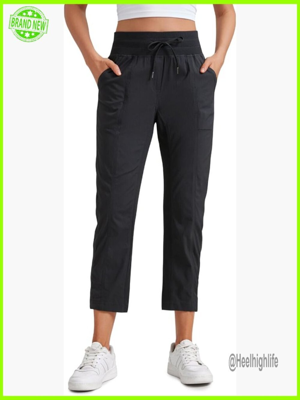 Lightweight 25" Track Pants with Pockets for Workout Travel Lounge